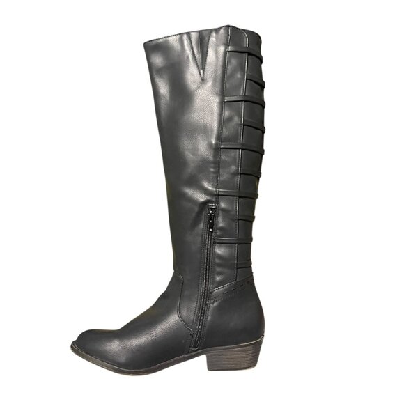 Rampage,Women Black Knee-High Boots With Side Zipper Size 7.5M - Picture 9 of 16